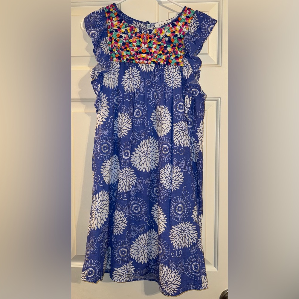 THML Blue and White Floral Mini Dress
